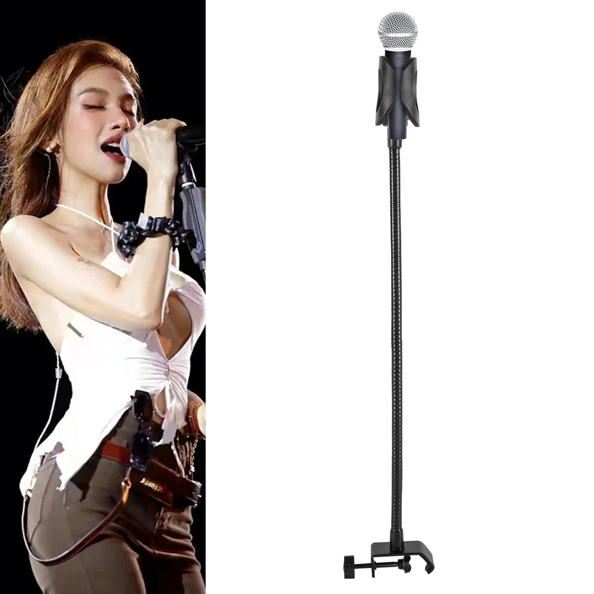 Adjustable Gooseneck Microphone Stand for Radio Broadcasting