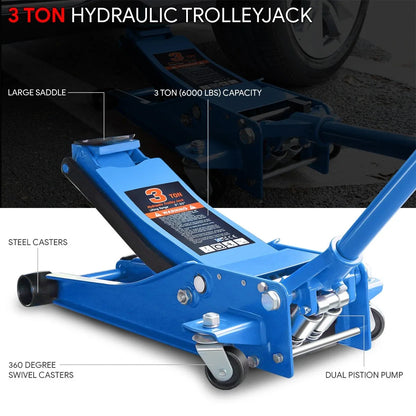 3 Ton Low Profile Hydraulic Floor Jack for Truck SUV Pickup (Fits Most Models)