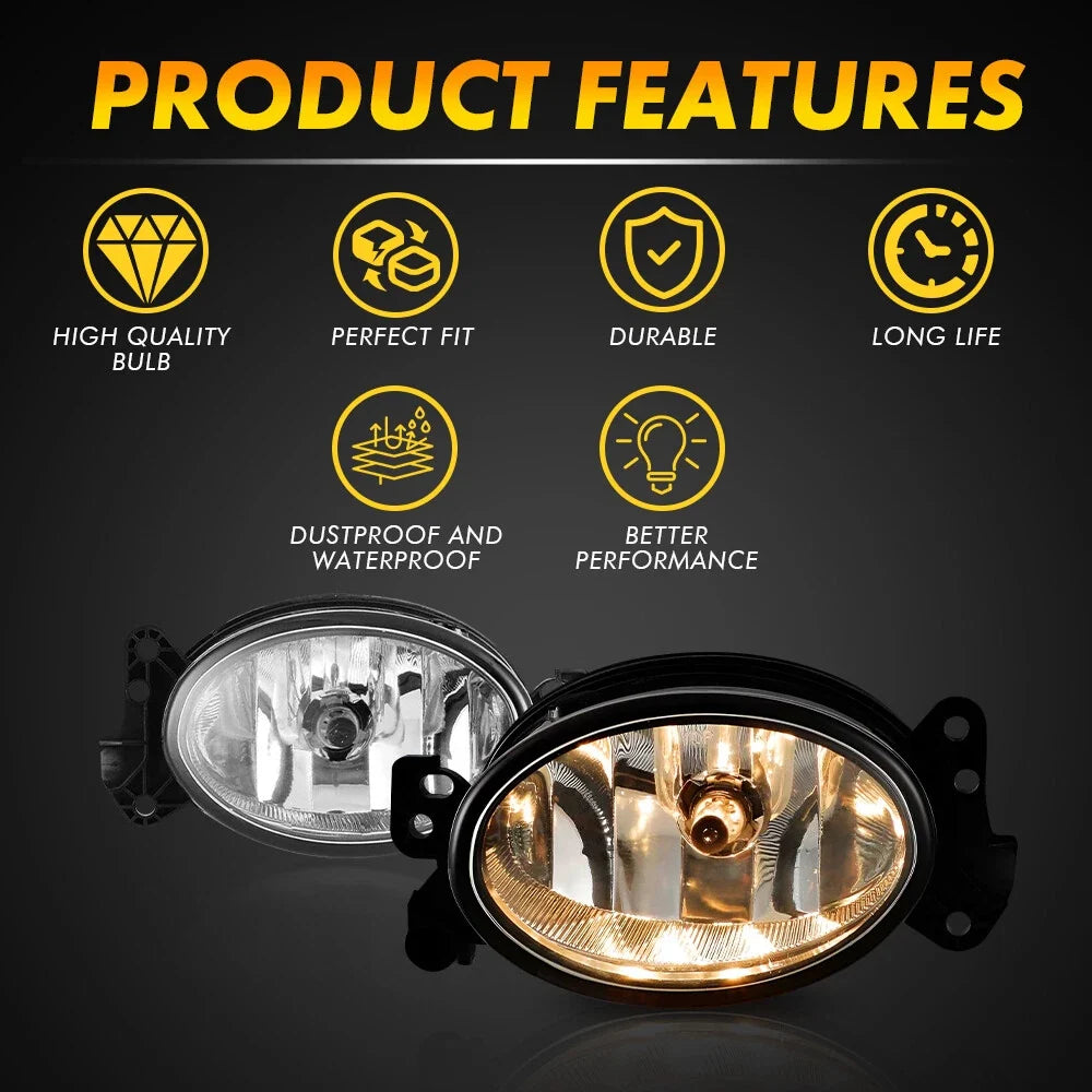 Set of 2 Bumper Fog Lights for Mercedes-Benz GL500 GL550 (2008–2012)