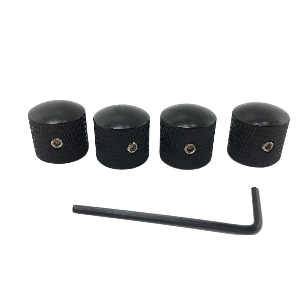 Set of 4 Black Metal Dome Tone Volume Control Knobs for Electric Guitar Bass
