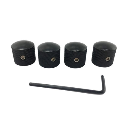 Set of 4 Black Metal Dome Tone Volume Control Knobs for Electric Guitar Bass