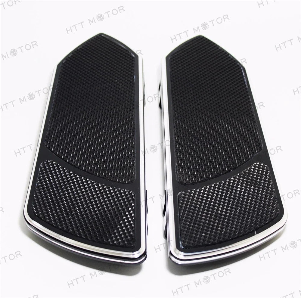 Set of 2 Black CNC Front Rider Floorboards for Harley Touring Softail (1984–2015)