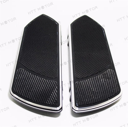 Set of 2 Black CNC Front Rider Floorboards for Harley Touring Softail (1984–2015)