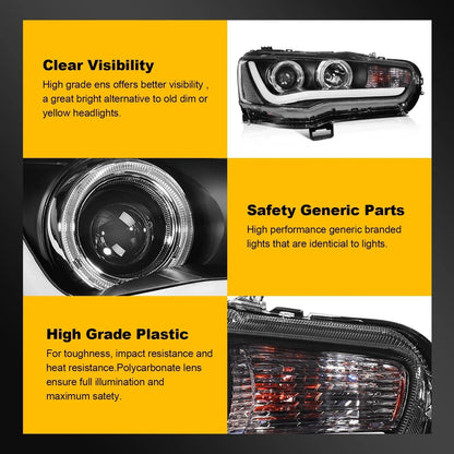 2X Headlight Assembly for Mitsubishi Lancer EVO (2008–2017)