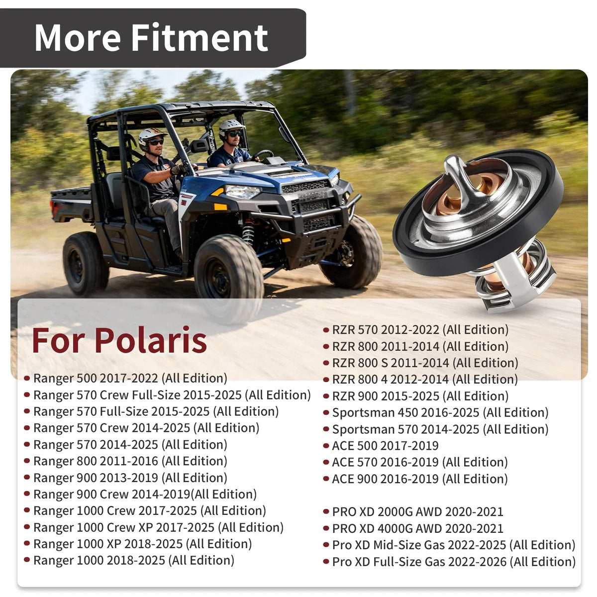 Thermostat + O-Ring for Polaris RZR 800 RZR S 800 (2011–2014) RZR 4 800 (2012–2014)