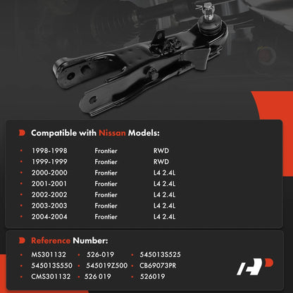 Front Left Lower Control Arm w/ Ball Joint for Nissan Frontier (1998–2004) 545013S525, 545013S550, 545019Z500, CMS301132