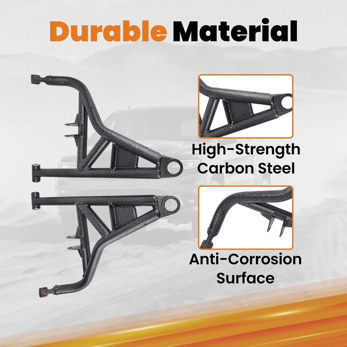 High Clearance Steel Front A-Arms 4x for Polaris RZR XP 1000 / 4 Turbo (2014–2023)