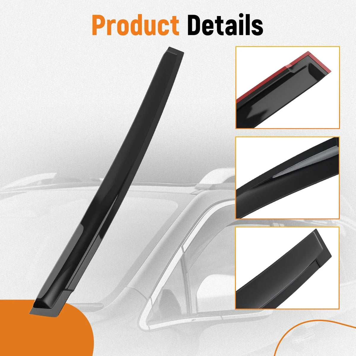 Set of 4 Window Rain Guards Visor for Toyota Prius (2004–2009) 2.5mm