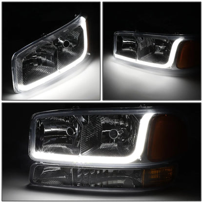 LED DRL Bar Smoked/Amber Headlight Bumper Lamp for GMC Sierra (1999–2007)