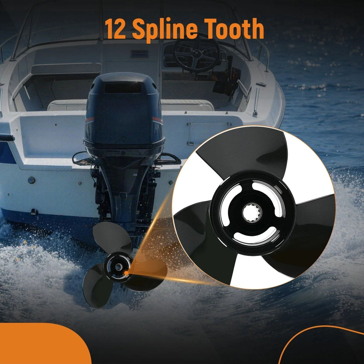3 Blade Aluminum Outboard Propeller for Tohatsu Mercury 8HP 9.8HP 9.9HP