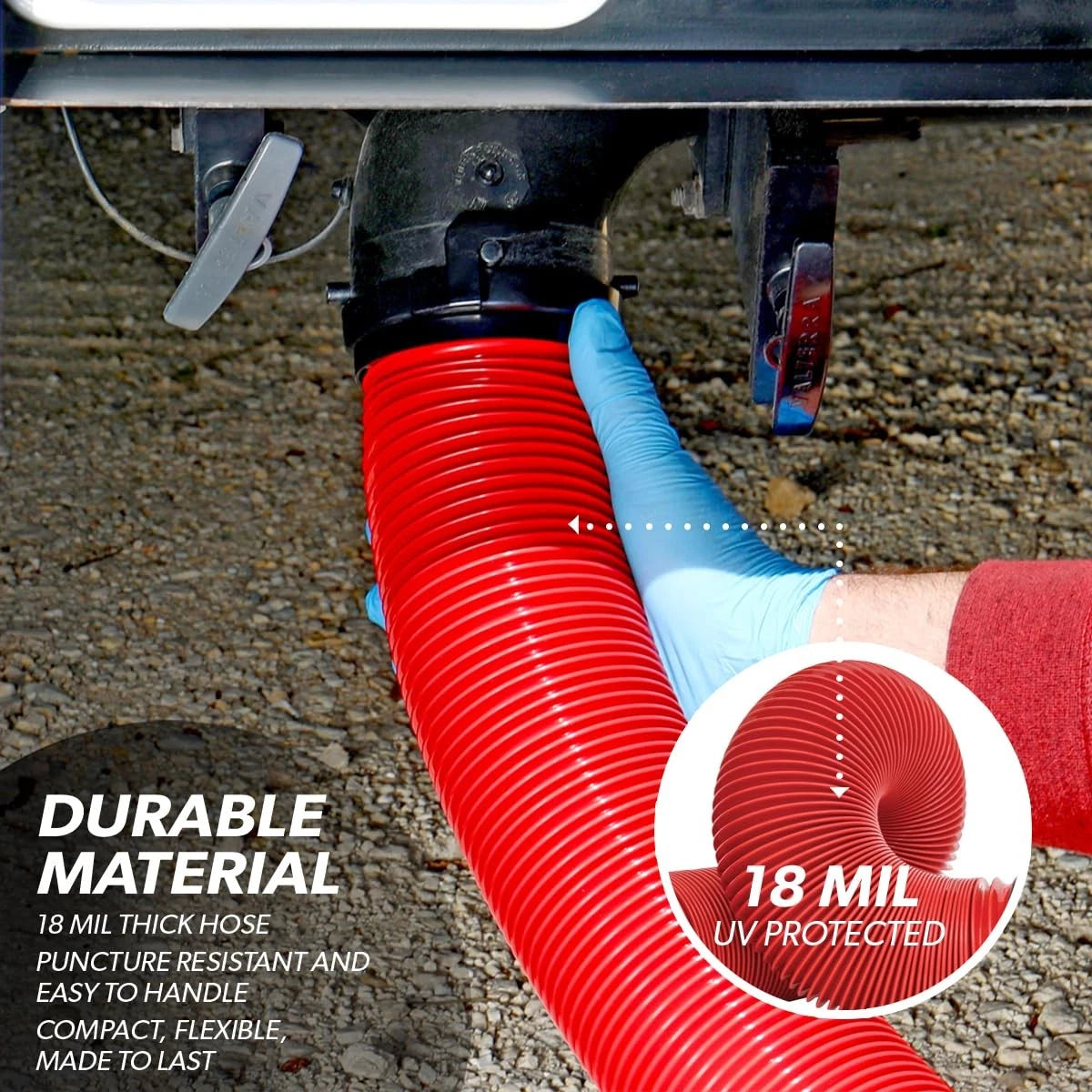 20-Foot RV Sewer Hose Kit with 2 Hoses and Adapter for Easy Coupling