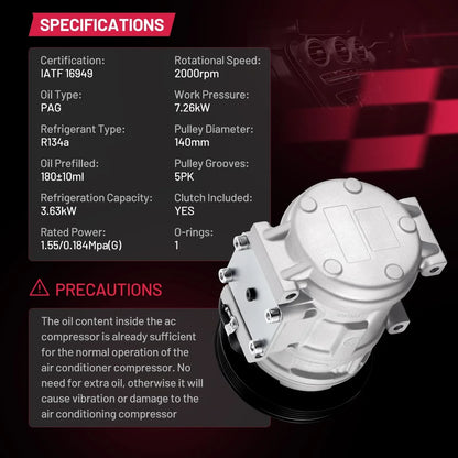 AC Compressor with Clutch for Acura Legend TL RL (1991–2004)