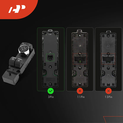 Front Left Power Window Switch for Ford F150, Mustang (2015–2020) FL3Z14529AA, FL3Z14529AD, DWS2130, SW7832