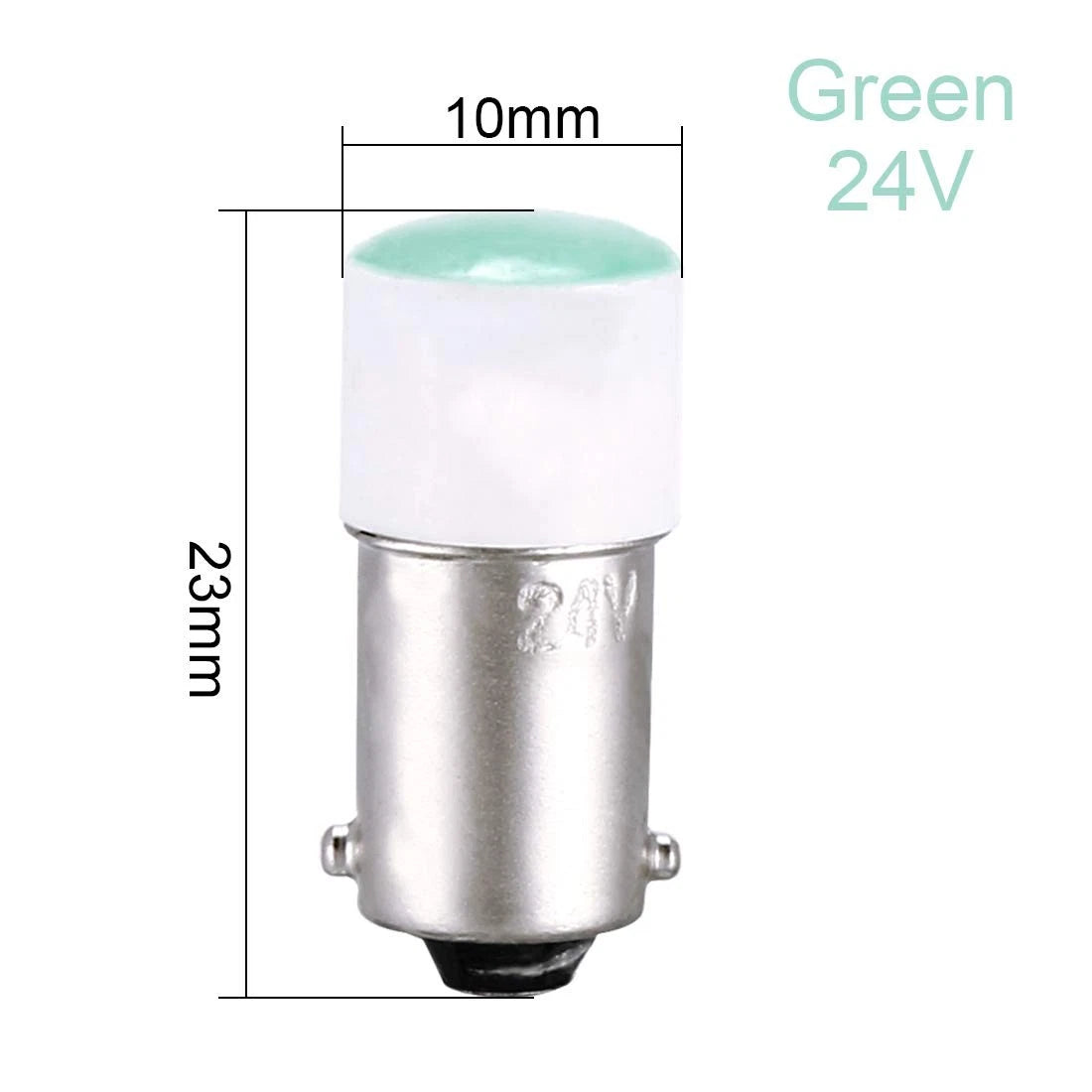 5X BA9s Green LED Dashboard Light Bulbs for Universal Use (24V)