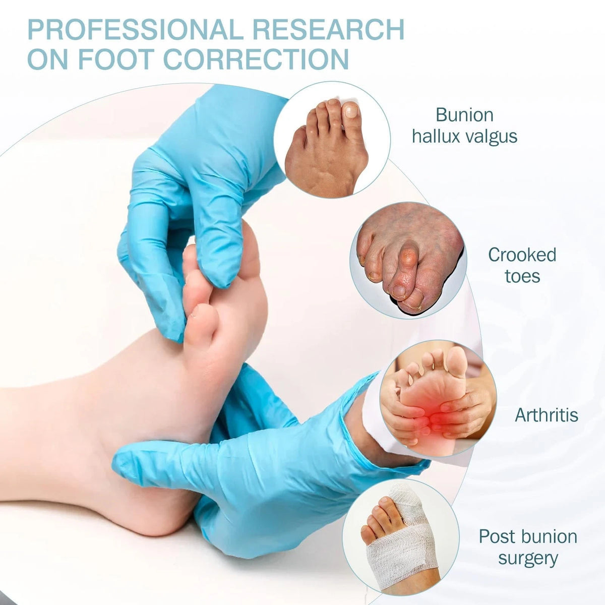 Toe Spacers for Women & Men - Silicone Bunion Separators (Blue)