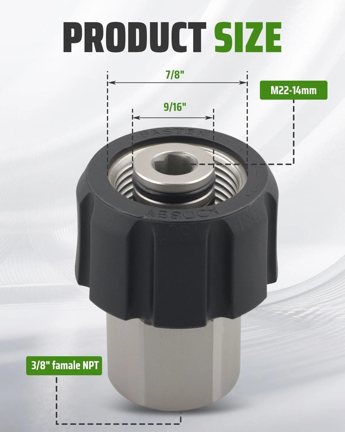 2X Pressure Washer Quick Connect Adapter for M22 14mm Female