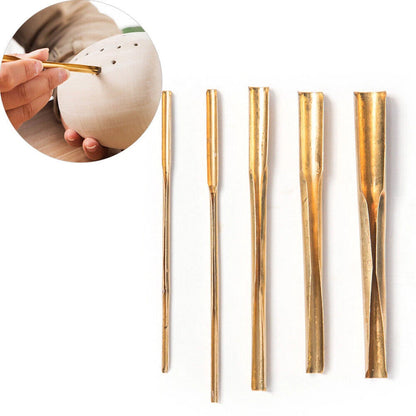 5Pcs Brass Clay Hole Cutter Tools for Pottery Sculpting