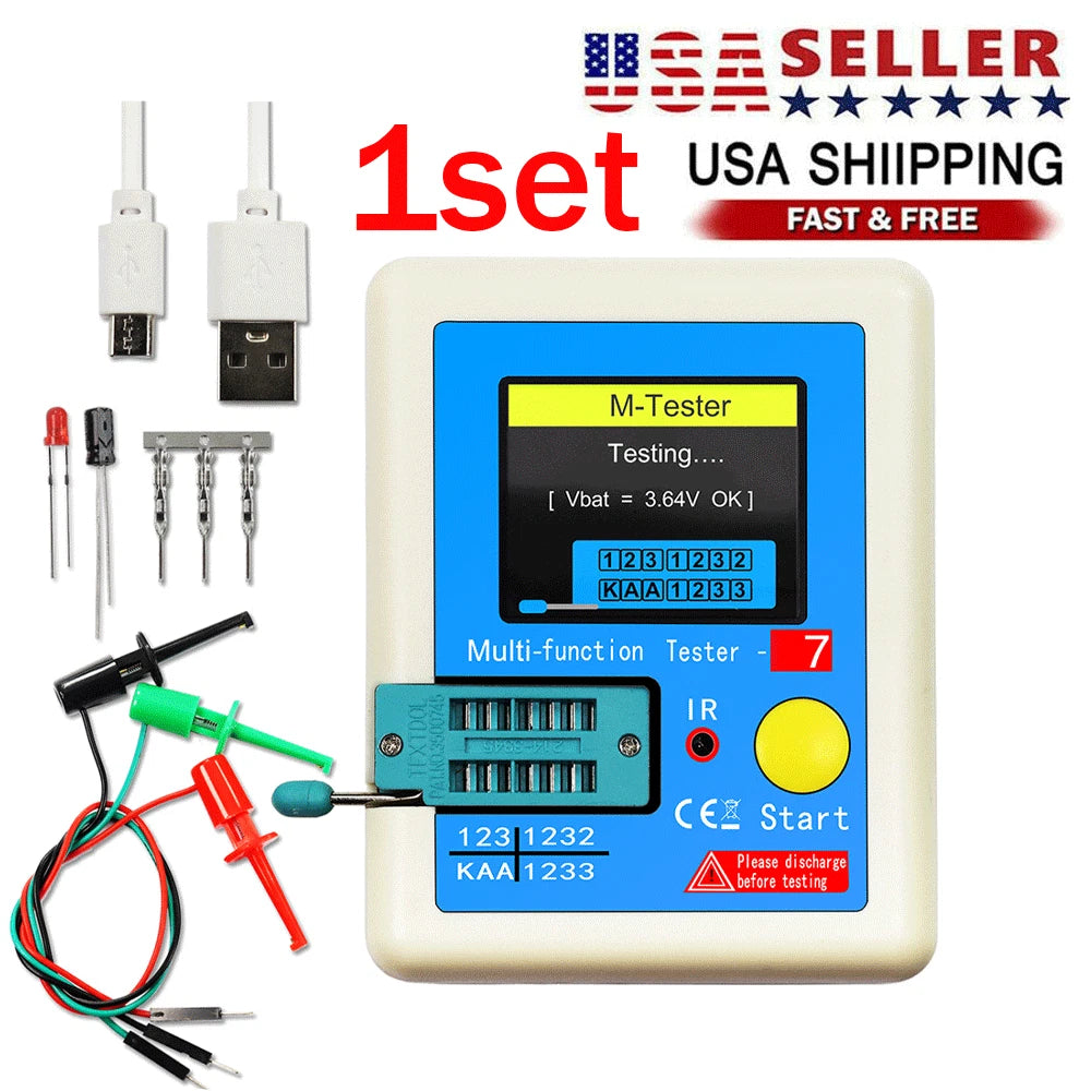 LCR-T7 Transistor Tester for Diodes, Triodes, FETs (TFT Screen)