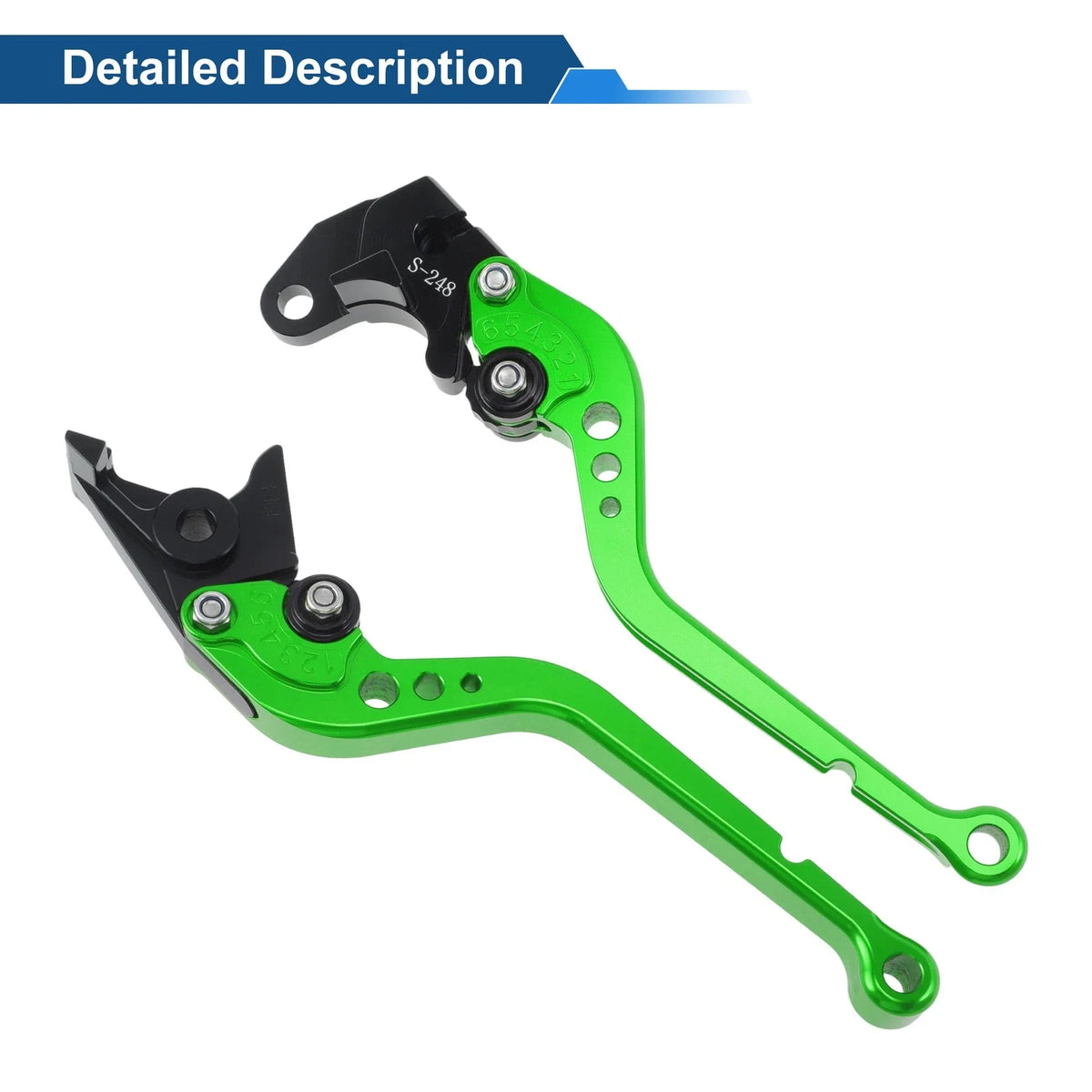 Short Brake Clutch Levers for Suzuki GSXR600 (1997–2003) Green 1 Pair