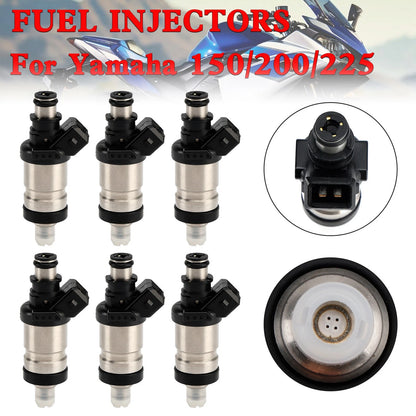 6PCS Fuel Injectors for Yamaha 150/200/225 HP 2 Stroke (M586-A040-6PCS)