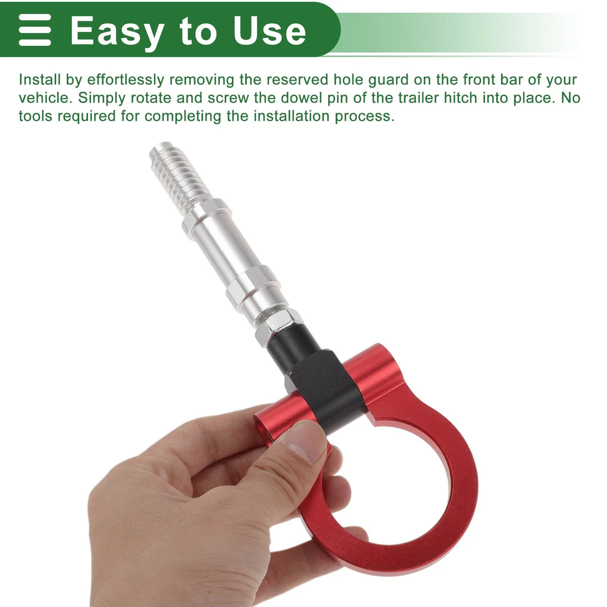 Tow Hook Set for Volkswagen MK7 (2014–2022) 15.7mm Aluminum Alloy Red