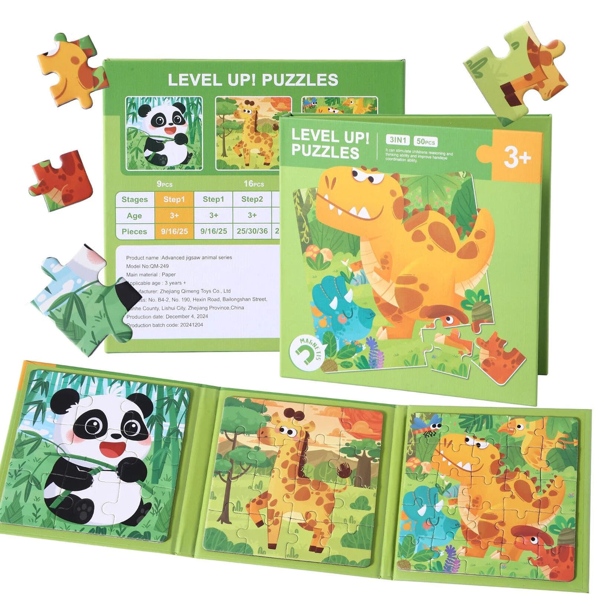 Magnetic Puzzles for Kids 3-5 Years - 3 in 1 Montessori Learning Toys