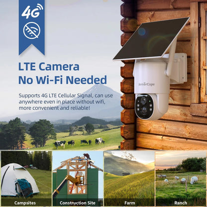 4G LTE Cellular Security Camera for No Wifi Cam
