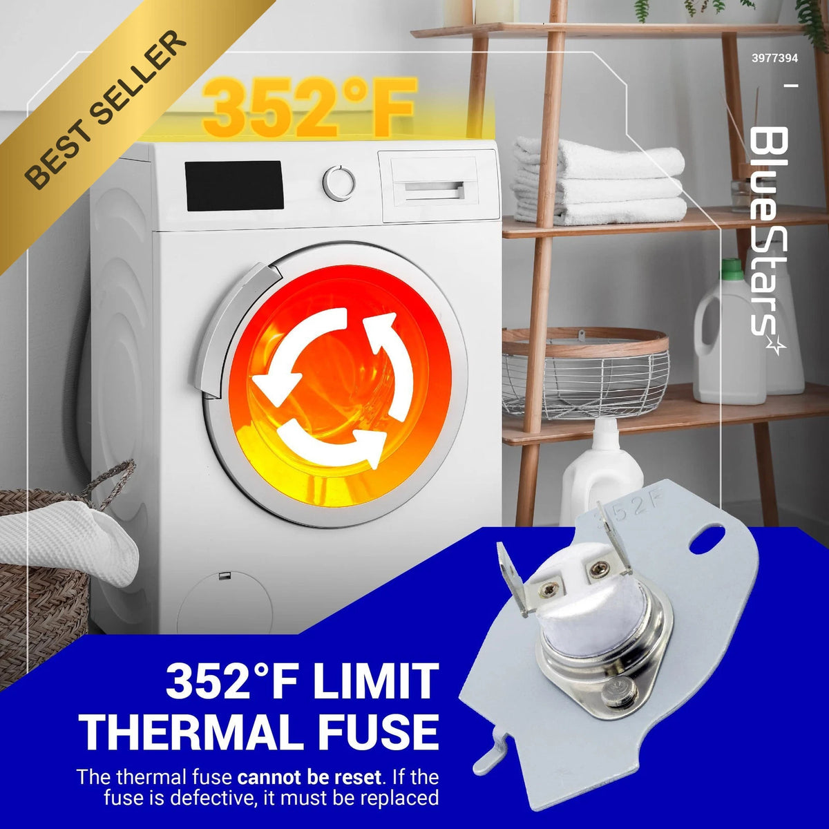 6X Dryer Thermal Fuse for Whirlpool Kenmore (3977394, PS334278, 279769)
