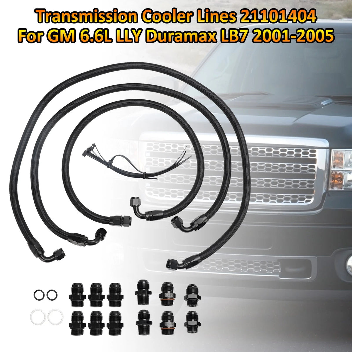 Transmission Cooler Lines for GM 6.6L LLY Duramax LB7 (2001–2005) 21101404