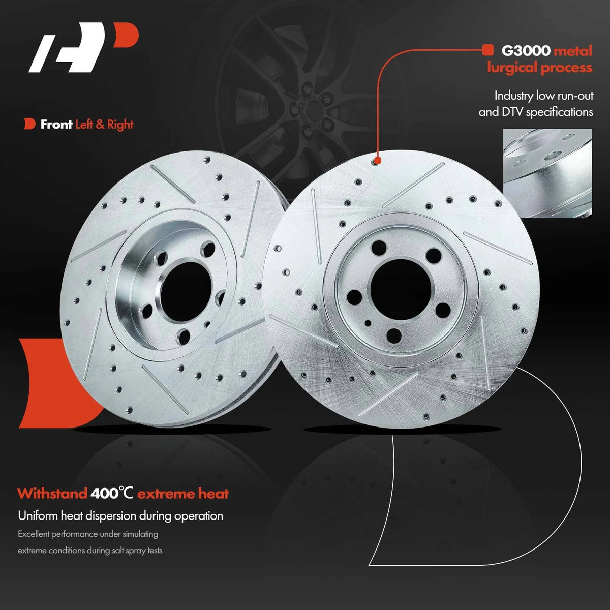 Front Drilled Brake Rotor for VW Jetta, Beetle, Golf (1999–2006) S-34168