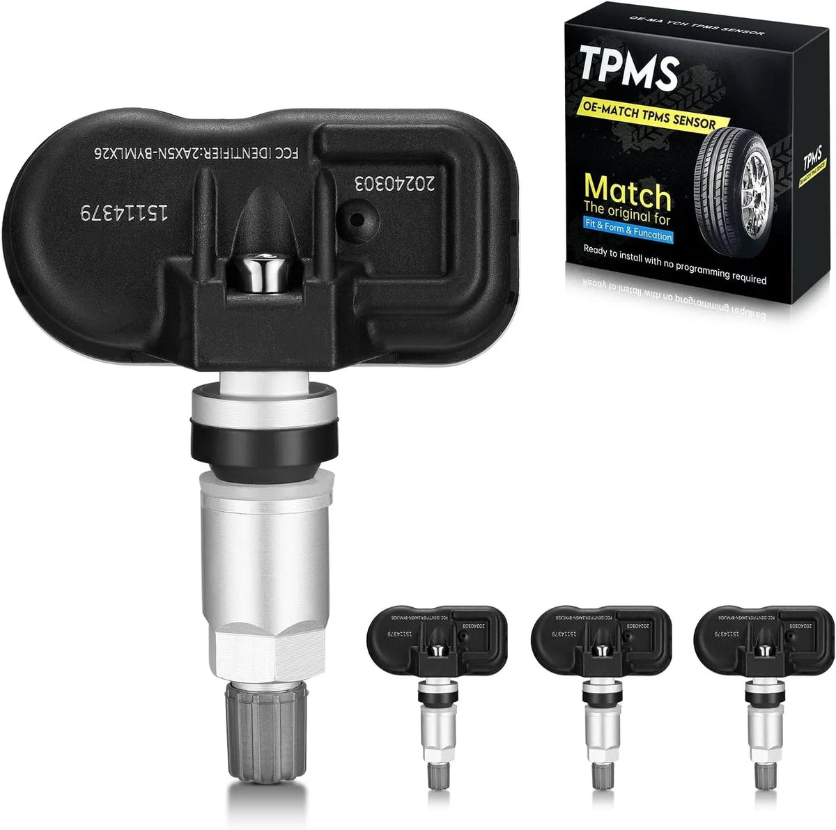 4PCS Tire Pressure Sensors for 2005-2015 GMC Savana 1500 (315MHz)