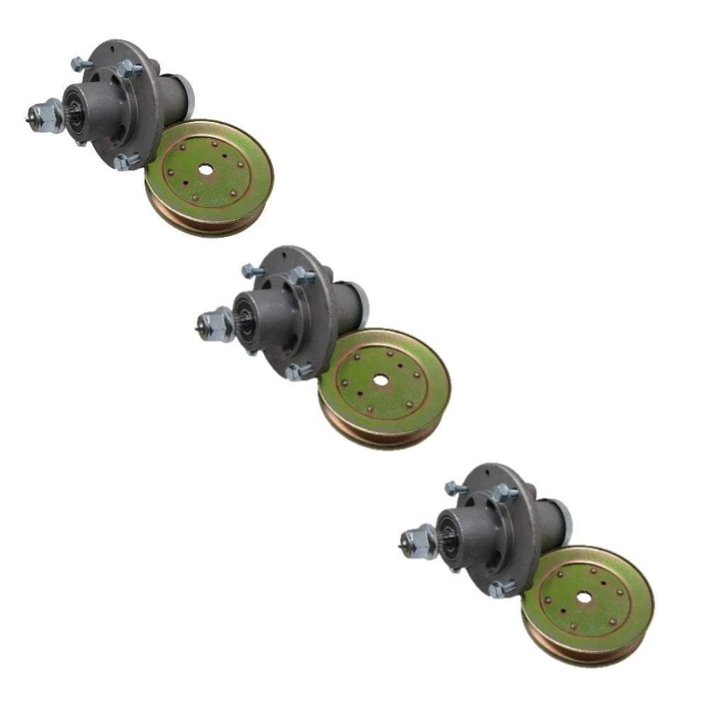 Set of 3 Deck Spindle w/Pulley for Husqvarna FD52 FD48 TS 342 MZ 5225 MZ 5226