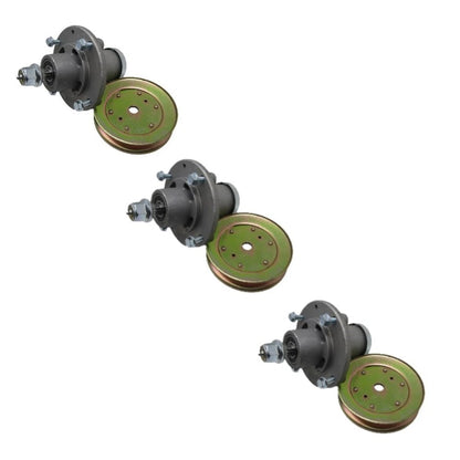 Set of 3 Deck Spindle w/Pulley for Husqvarna FD52 FD48 TS 342 MZ 5225 MZ 5226