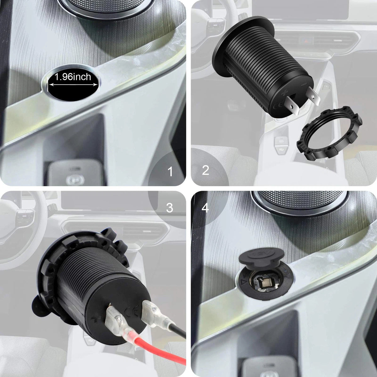 3X 12V Cigarette Lighter Socket for Car Marine Motorcycle ATV RV