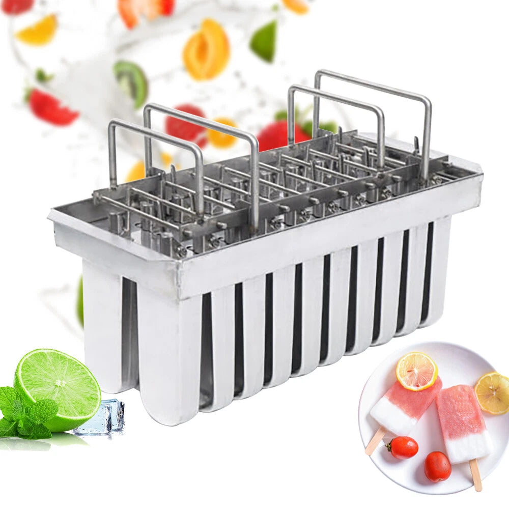 20x Stainless Steel Ice Pop Molds for Ice Cream Sticks