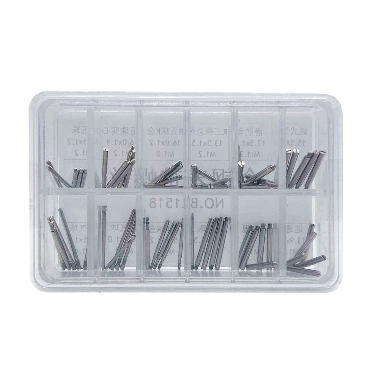 60pcs Steel Watch Band Link Screw Pin Assortment (1.0mm, 1.2mm, 1.4mm)