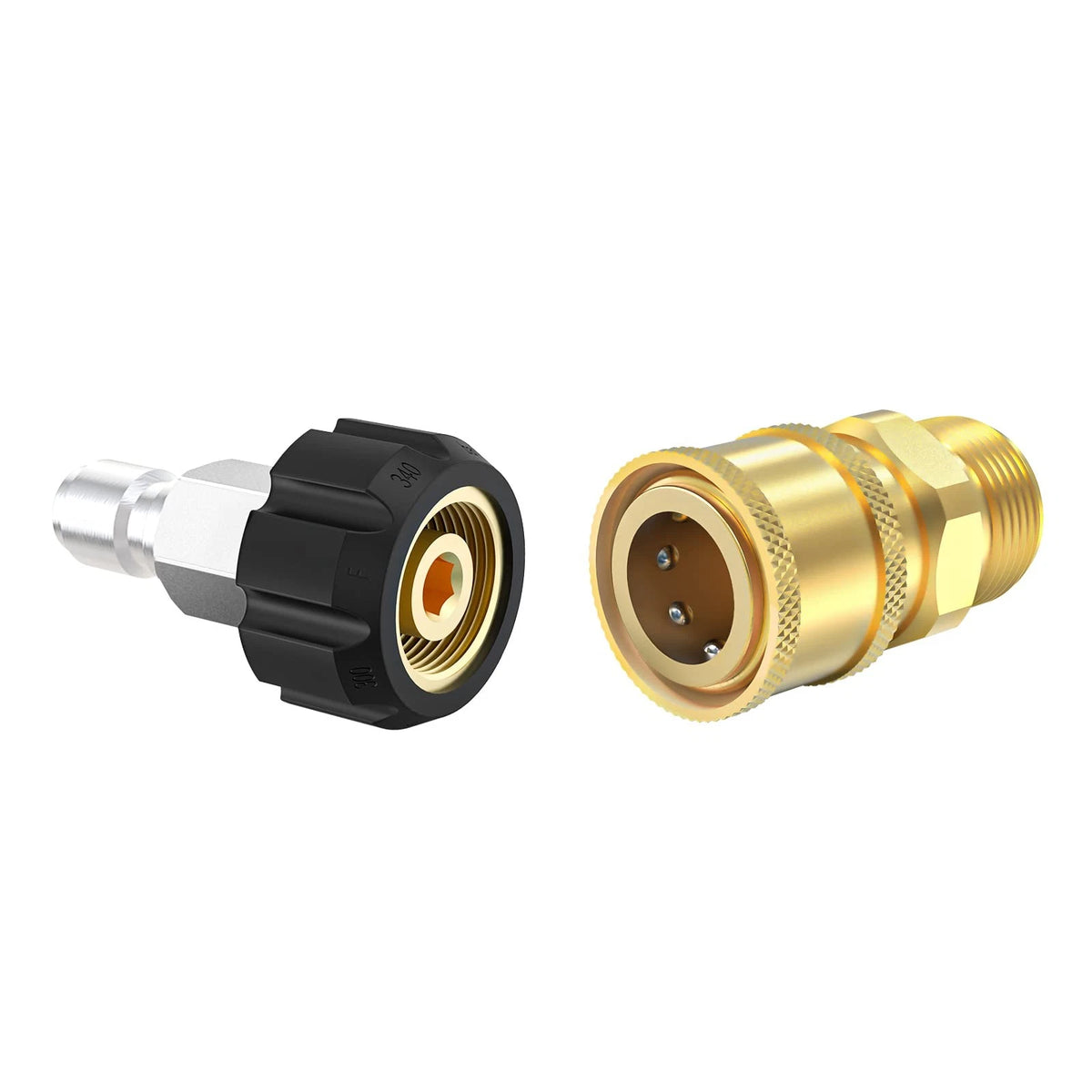 2X Pressure M22-14mm Swivel to 9.5mm Quick Connect Kit for Automotive