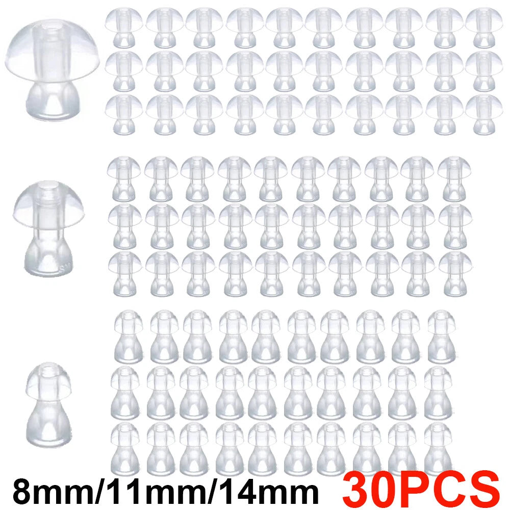 30Pcs Soft Ear Tips for Hearing Aids and Earplugs Universal Domes