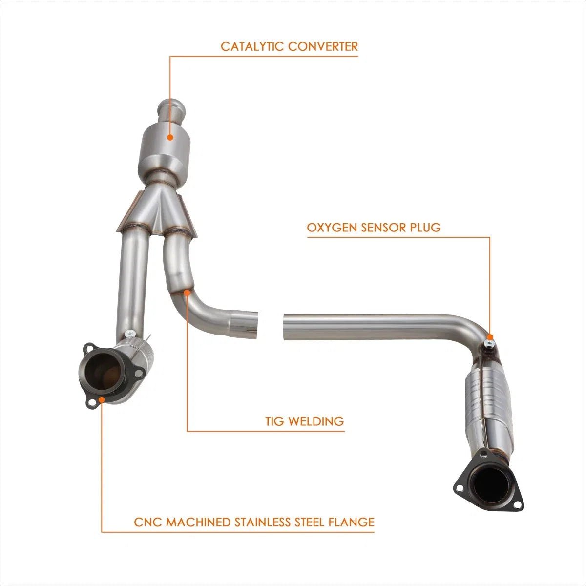 Catalytic Converter Exhaust Manifold Pipe for Silverado/Sierra/Tahoe/Yukon (2009–2014)