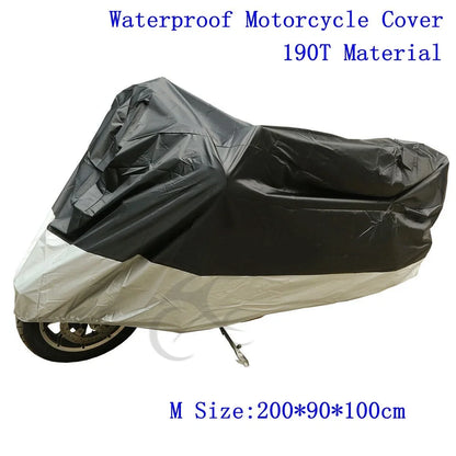 Medium Size Waterproof Motorcycle Cover for Street Bike (Universal Fit)
