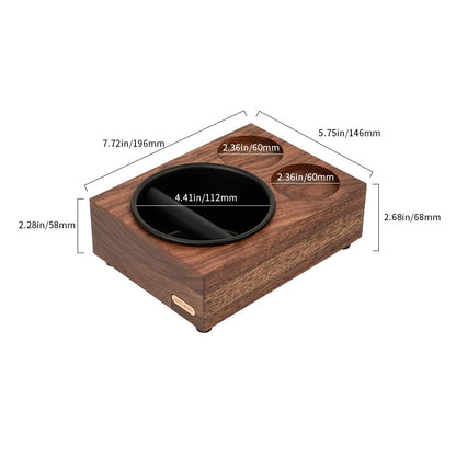 Knock Box Wooden with Tamper Station for Espresso Machines (51-58mm)