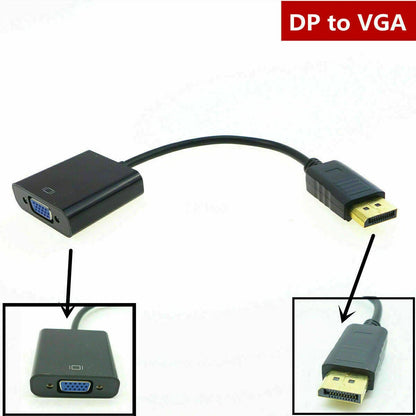 Display Port to VGA Adapter Cable for Laptop Desktop Monitor (1080P)