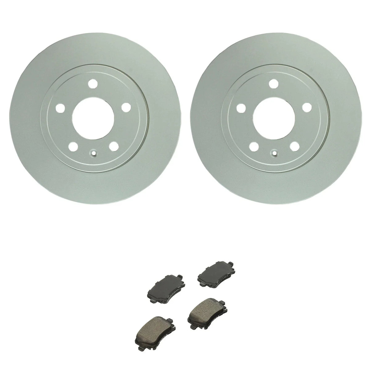 Bosch Rear Solid Rotors & Semi-Met Disc Brake Pad Kit for Audi A4 Quattro (FWD)