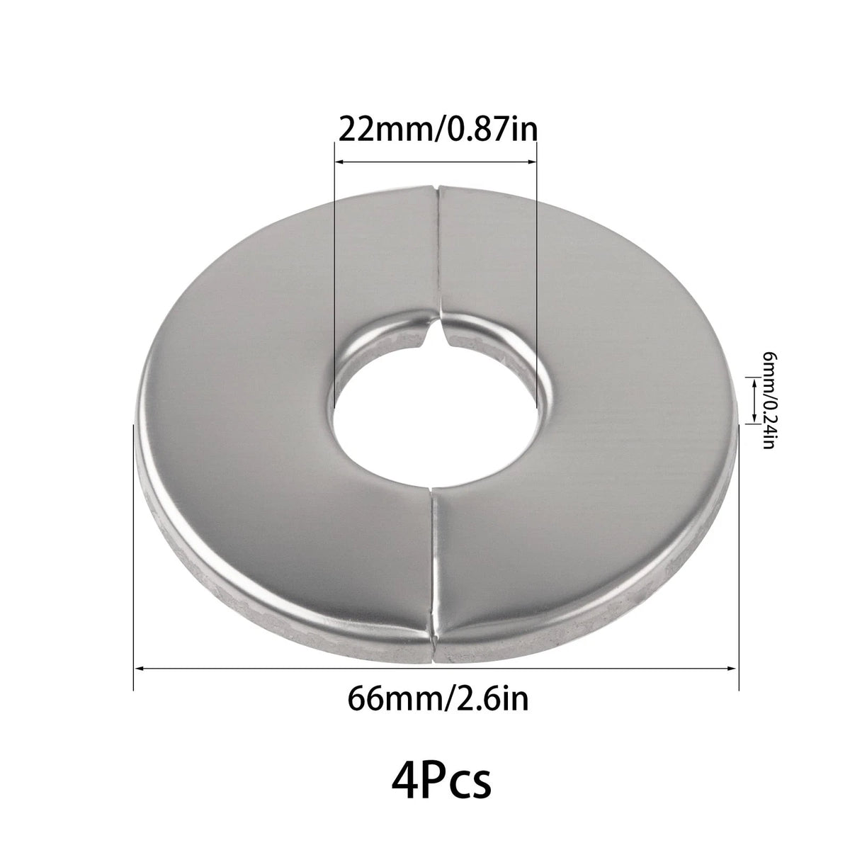 Set of 4 Stainless Steel Wall Split Flange 22mm for Automotive Use