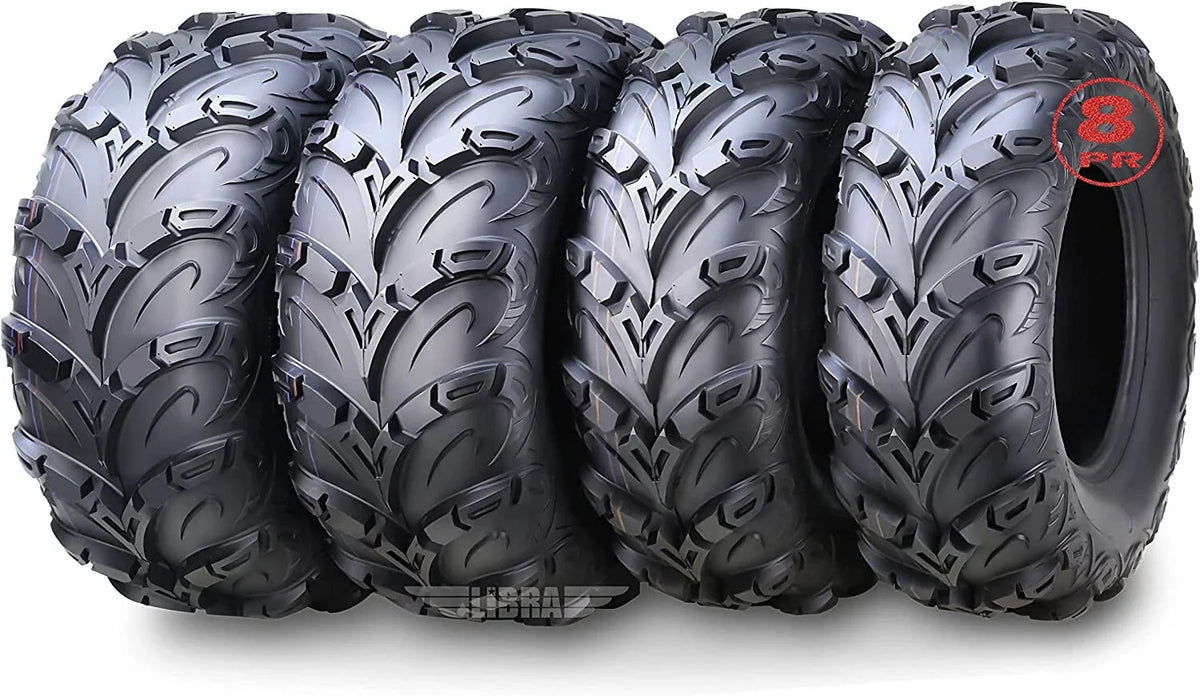 Set of 4 24x8-12 24x10-12 8PR ATV Tires for Kymco MXU 375 4X4 (2009–2013)