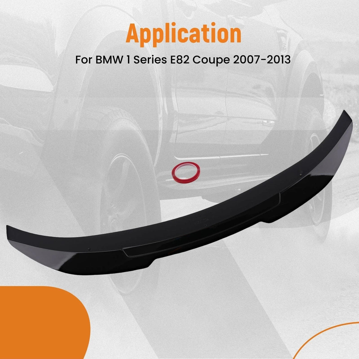 Black Spoiler Wing for BMW 1 Series E82 (2007–2013) ABS Painted