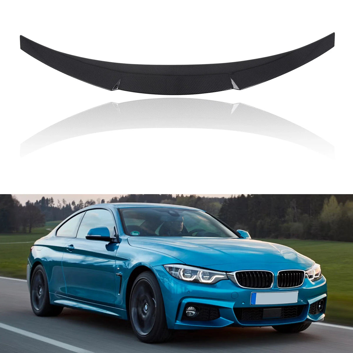 M4 Style Carbon Fiber Rear Trunk Lip Spoiler for BMW 4-Series (2013–2020)
