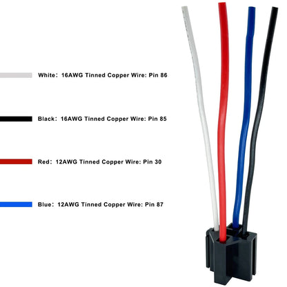 2X 40/30AMP 12V DC Relay Kit for Automotive (SPST)