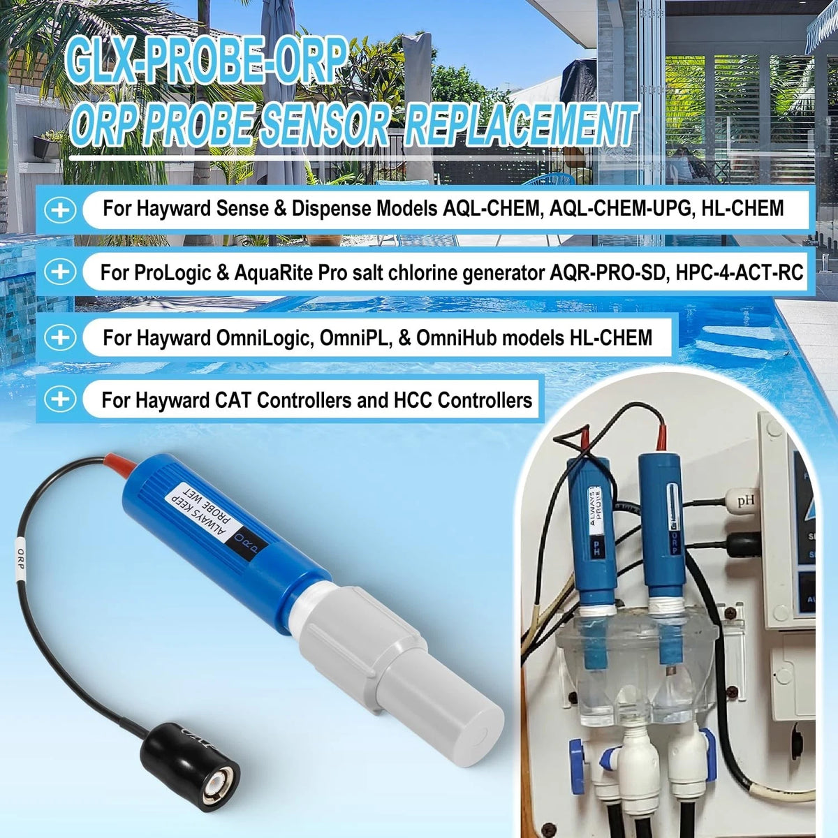 Orp Probe for Hayward Sense Dispense (No Year Range)