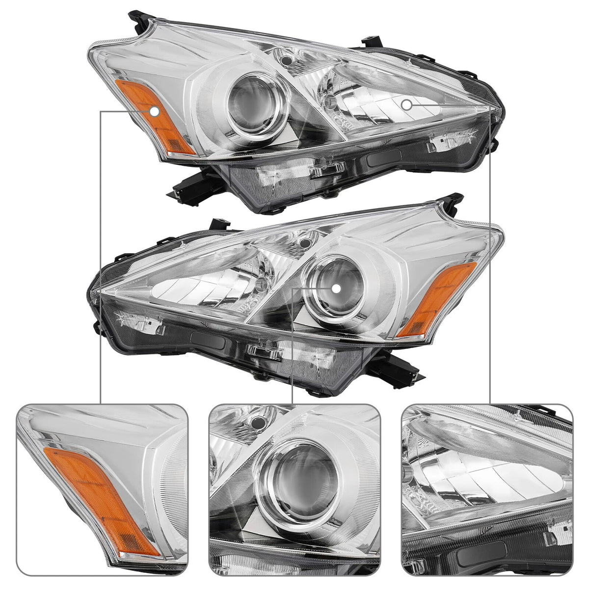 Halogen Headlights for Toyota Prius V (2012–2014) 16585391, 14494995, 8117047300, 8113047300